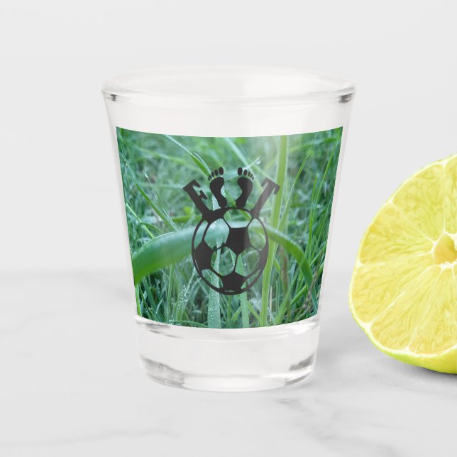 Footprint of Victory Shot Glass (Front)