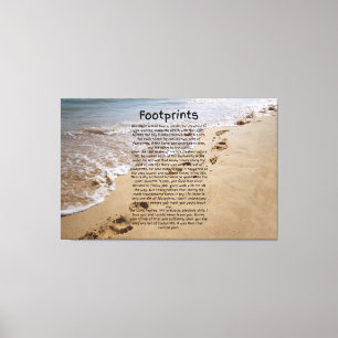 Footprint Prayer Biblical Sand Canvas Wall Art