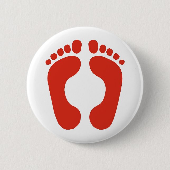 Footprints 2 Inch Round Button (Front)