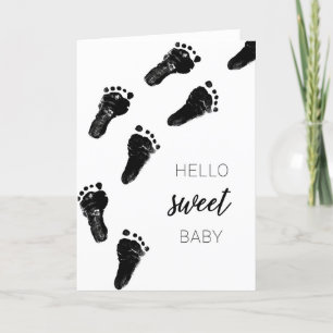 Footprints Baby shower et nouvelle carte de Bébé C