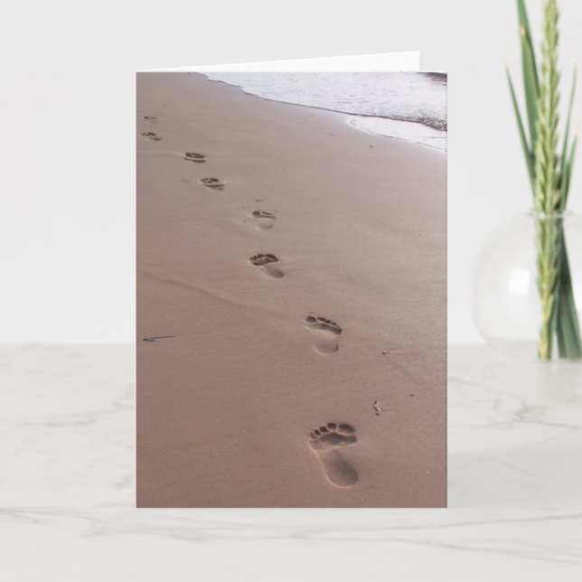 Footprints Blank Greeting Card (Front)