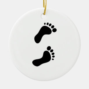 Footprints Ceramic Ornament