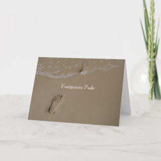 Footprints fade greeting card