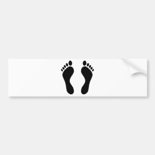 footprints feet bumper sticker