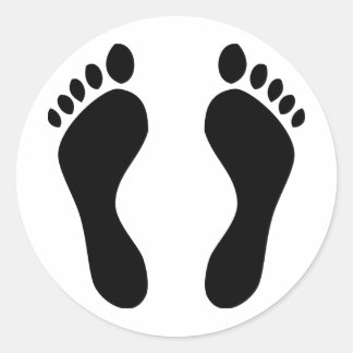 footprints feet classic round sticker