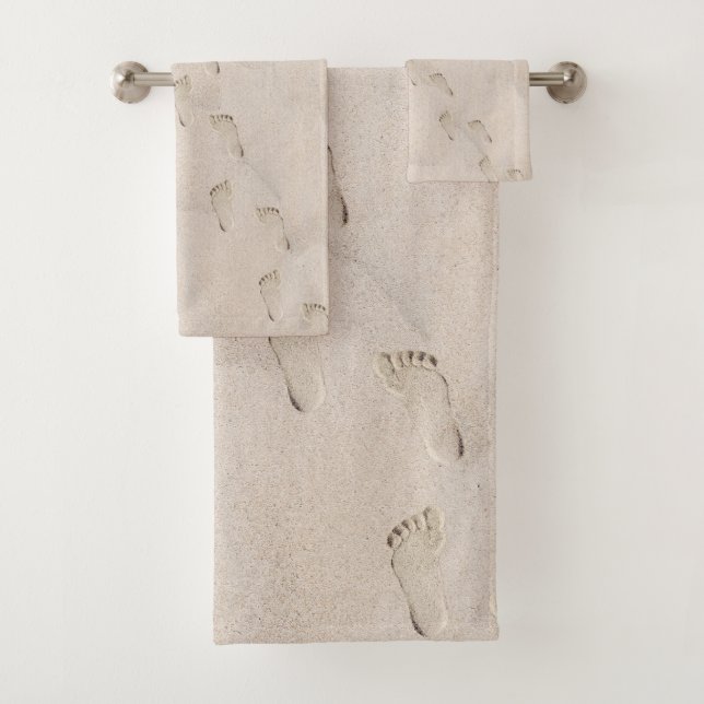 Footprints in Beach Sand  Bath Towel Set (Insitu)