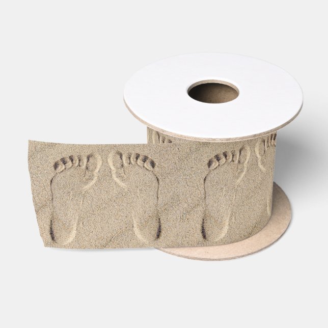 Footprints In Beach Sand Satin Ribbon (Spool)