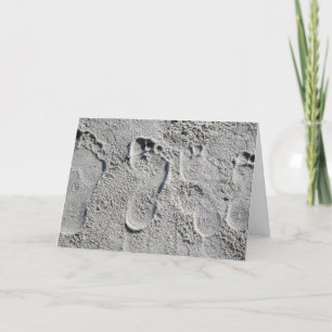 FOOTPRINTS IN SAND=BIRTHDAY AS FUN AS DAY AT BEACH CARD