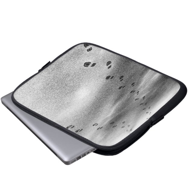 Footprints in Snow Laptop Sleeve (Front Bottom)