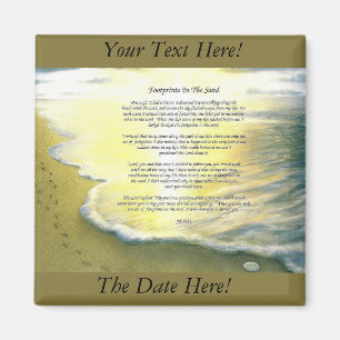 Footprints In The Sand 2 Inch Square Magnet