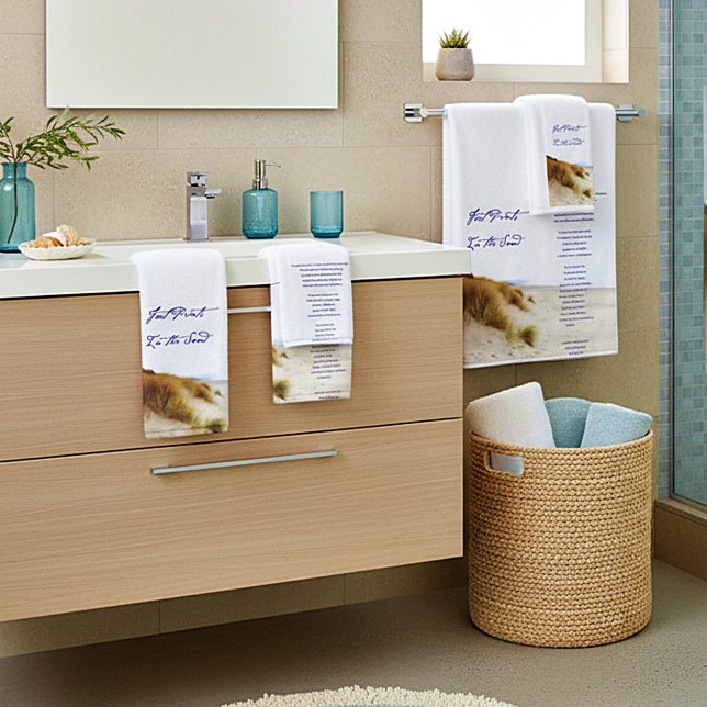 footprints in the sand bath towel set (Creator Uploaded)