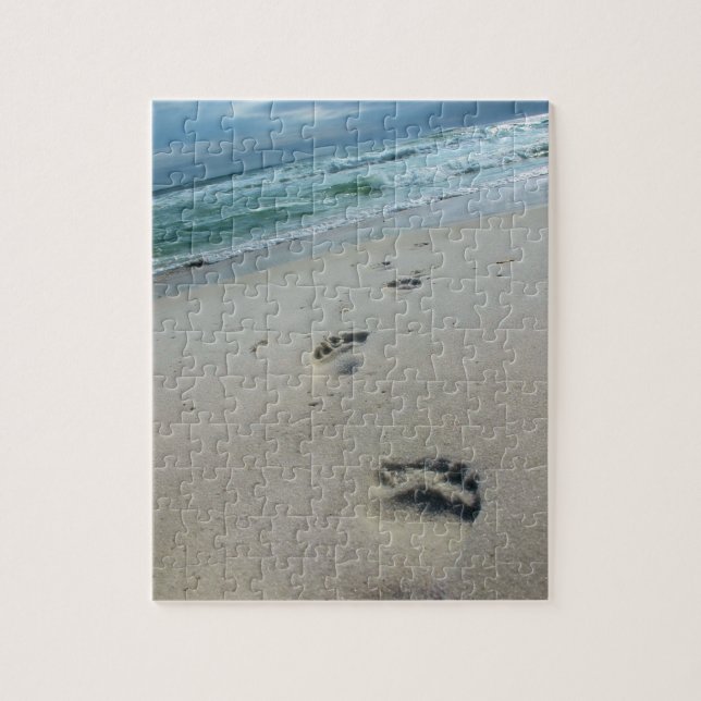Footprints in the Sand - Beach - 8x10 - 110 pc Jigsaw Puzzle (Vertical)