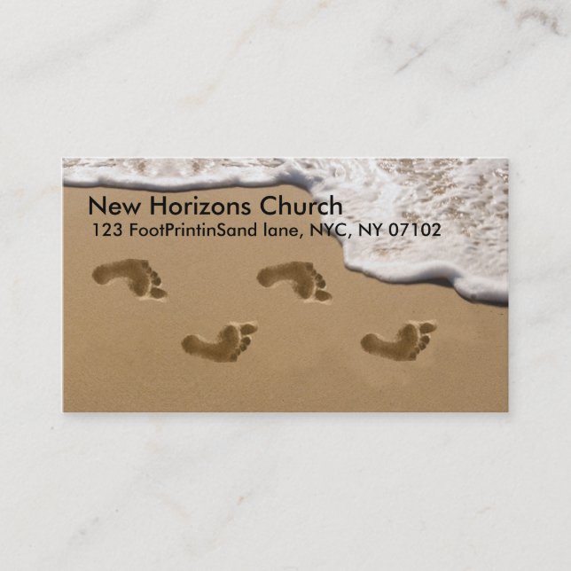 Footprints in the Sand- Christian Business Card (Front)