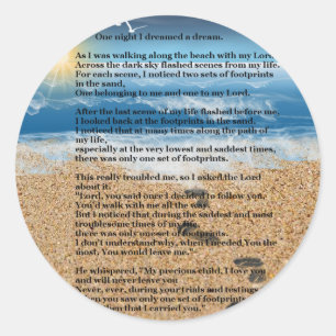 Footprints in the Sand Classic Round Sticker