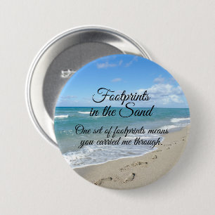 Footprints in the Sand Inspirational Christian 3 Inch Round Button