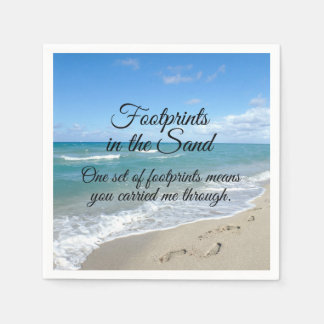 Footprints in the Sand Inspirational Christian Napkin