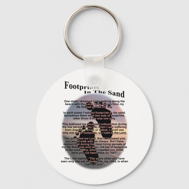 Footprints in the Sand... Keychain (Front)