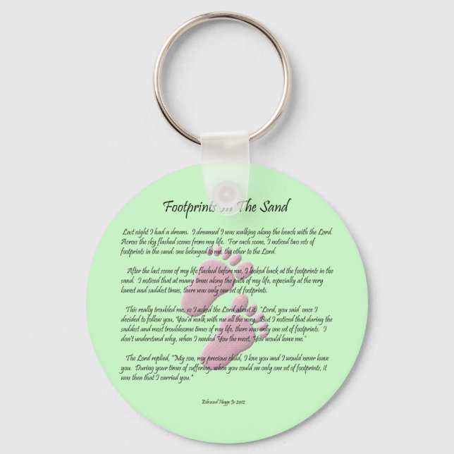 Footprints In The Sand Keychain (Front)