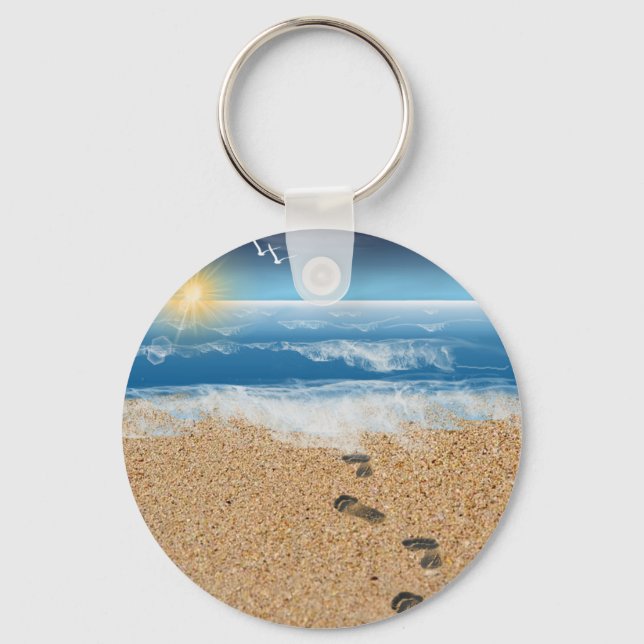 Footprints in the Sand Keychain (Front)