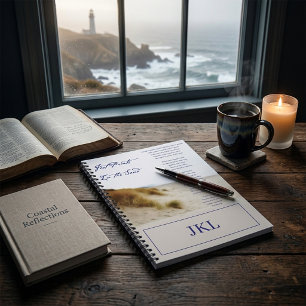 footprints in the sand monogram personalized notebook