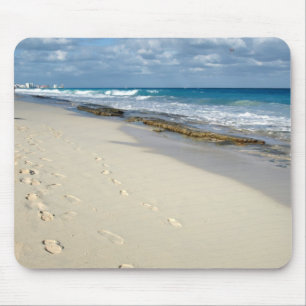 footprints in the sand mousepad