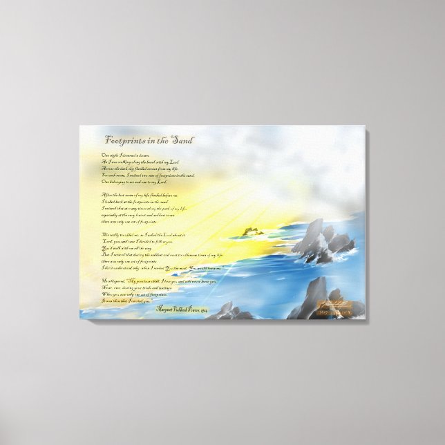 Footprints in the Sand Painting Canvas Print (Front)