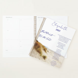 footprints in the sand personalized, custom year planner