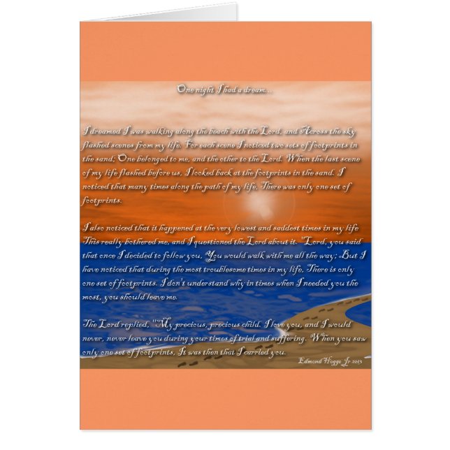 Footprints in the Sand Poem (Front)