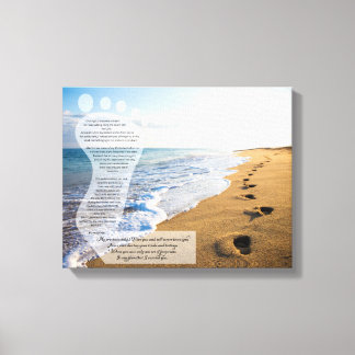 Footprints in the Sand Poem 14x11 Canvas Print