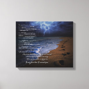 Footprints in the Sand Poem Canvas Print