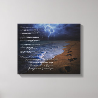Footprints in the Sand Poem Canvas Print