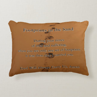 Footprints in the Sand Poem Gift Accent Pillow