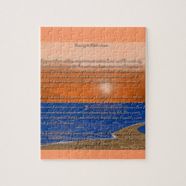 Footprints in the Sand Poem Jigsaw Puzzle (Vertical)