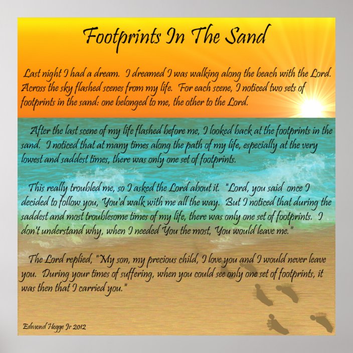 Footprints In The Sand Poster | Zazzle.ca