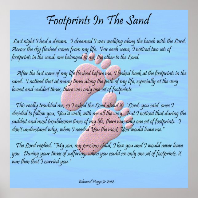Footprints In The Sand Poster (Front)