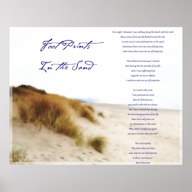 footprints in the sand poster (Front)