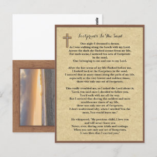 Footprints In The Sand Prayer Cards