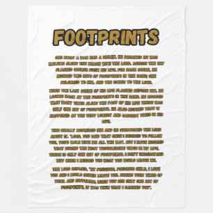 Footprints In The Sand Prayer Fleece Blanket