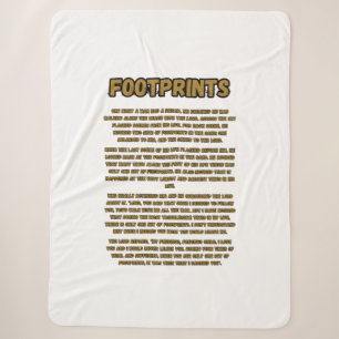 Footprints In The Sand Prayer Sherpa Blanket