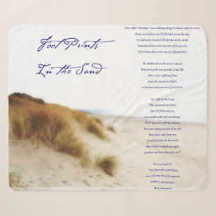 footprints in the sand sherpa blanket