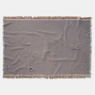 Footprints in the Sand Throw Blanket