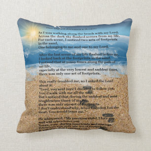 Footprints in the Sand Throw Pillow