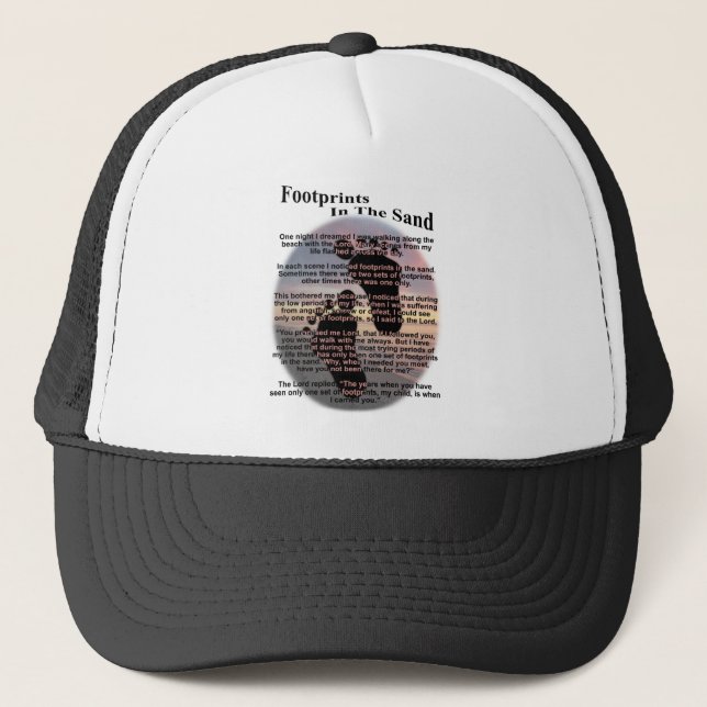 Footprints in the Sand Trucker Hat (Front)