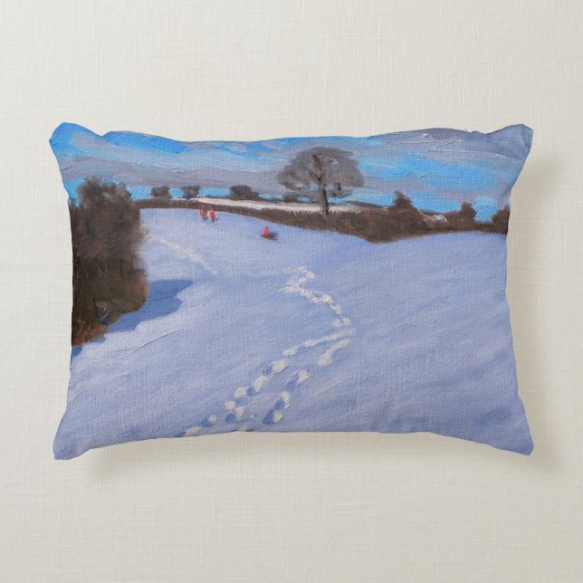 Footprints in the Snow 2009 Accent Pillow (Front)