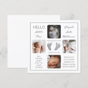 Footprints Multiple Photo Birth Announcement