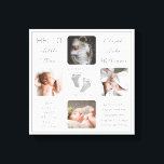 Footprints Multiple Photo Birth Keepsake Canvas Pr<br><div class="desc">Create a birth keepsake that is as unique as your precious child with this "Hello Little One" four photo design featuring your baby's name, birth statistics, parents and siblings' names. In the centre are two template lines for your personal message or you can use ours. This messaging is on top...</div>