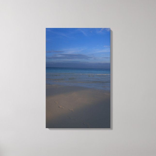 Footprints on beach canvas print (Front)