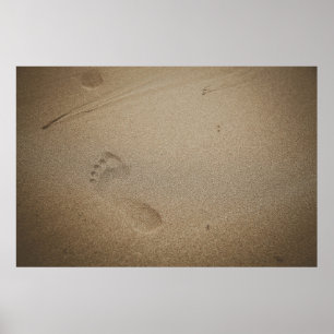 Footprints on sand poster