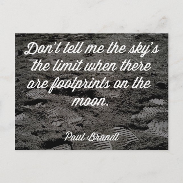 Footprints On The Moon Quote Postcard (Front)