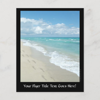 Footprints on White Sandy Beach, Scenic Aqua Blue Flyer